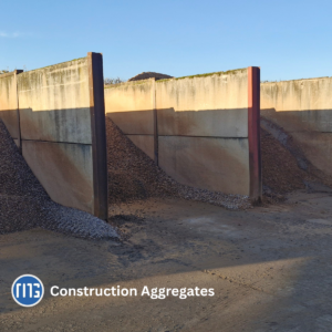 Construction aggregate bays used for storing aggregates and sands