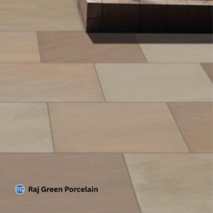 Raj green porcelain tile when laid
