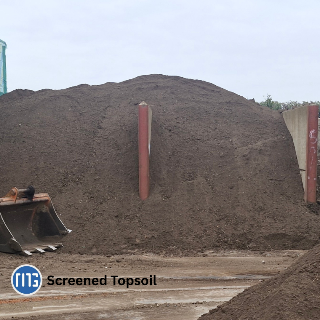 Storage of screened top soil
